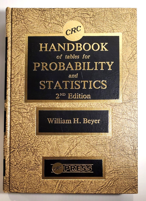 CRC Handbook of Tables for Probability and Statistics 2nd Edition Hardcover Book