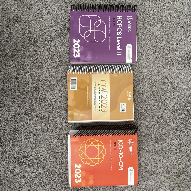 combo x3 AMA AAPC CPT 2023, ICD-10-CM Expert, HCPCS Level II