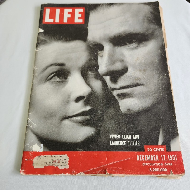 Vintage Life Magazine December 17, 1951 Vivian Leigh Few Pages Loose