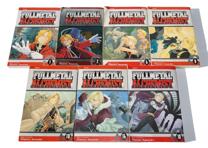 Full Metal Alchemist Manga Lot Volume 1, 2, 6, 9, 10, 16 & 18 Lot of 7 – PB