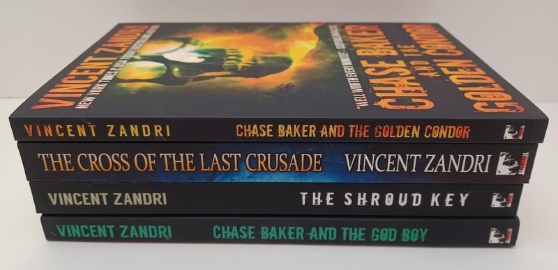 4 book lot VINCENT ZANDRI chase baker golden condor SHROUD KEY god boy CROSS