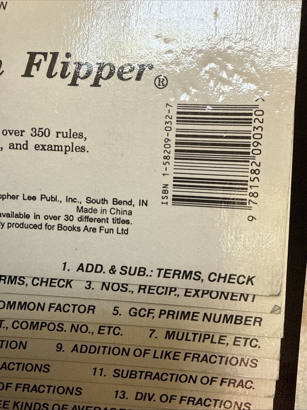 Vintage Math Flipper Study Aid CLP-190W gallery