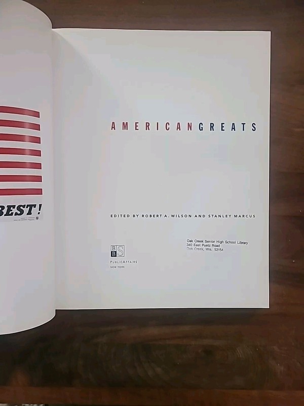 American Greats by Robert A. Wilson and Stanley Marcus (1999, Hardcover) 1st Ed. gallery