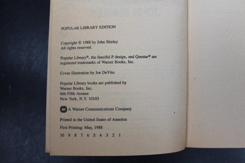 Eclipse Penumbra John Shirley 1988 First Printing Cyberpunk Sci-Fi Popular PB gallery