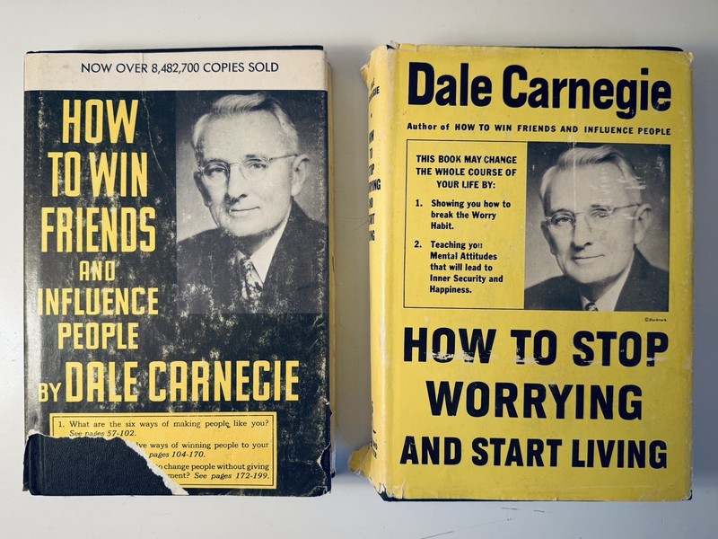 Vintage Dale Carnegie Hardcover Lot How to Win Friends Stop Worrying DJ