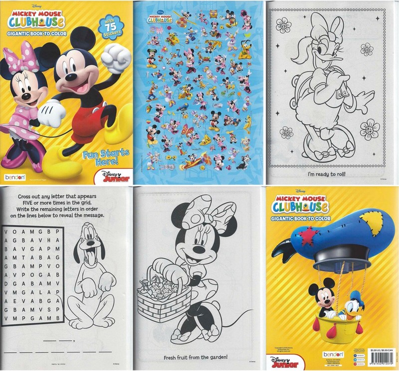 Lot of 2 - 224 Page Disney Mickey Coloring Books Stickers Children's Boys Kids gallery