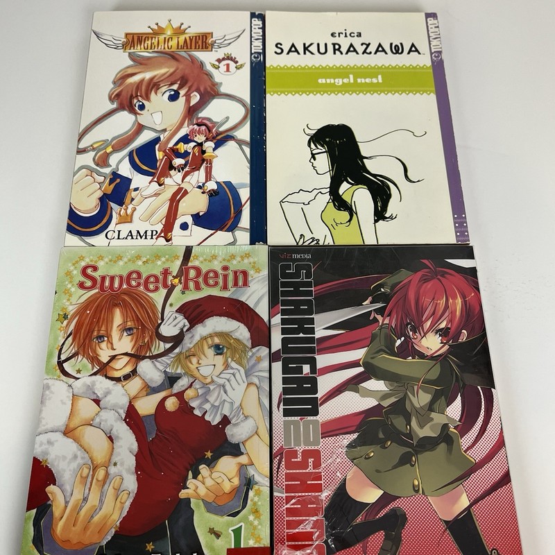 Manga Graphic Novel Random Lot Of 4 Shakugan/Sweet Rein/Angel Nest/Angelic Layer