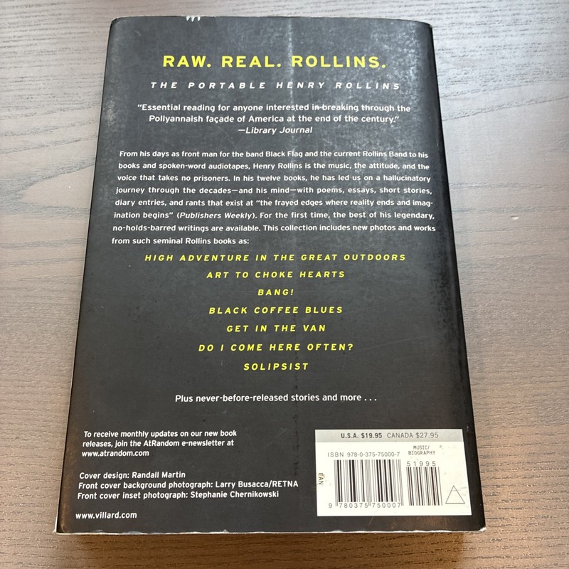 Portable Henry Rollins by Henry Rollins (1998, Trade Paperback) Rock Black Flag gallery