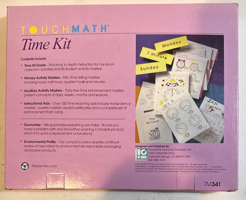 Touch Math Time Kit TM331 1994 Innovative Learning Concepts gallery