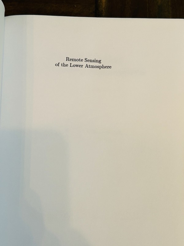 Remote Sensing of the Lower Atmosphere: An Introduction Graeme L. Stephens 1994 gallery