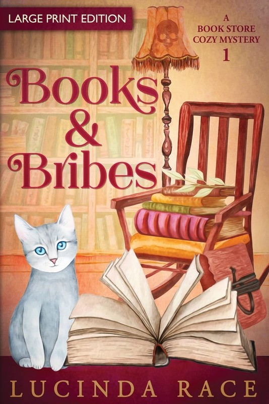 Books & Bribes Large Print: A Paranormal Witch Cozy Mystery (A Book Store Co…