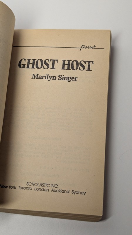 1987 Point Young Adult Ghost Host by Marilyn Singer Scholastic Books Paperback gallery