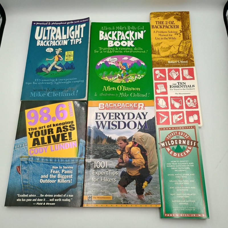 Lot of 7 Backpacking Hiking Survival Outdoor Books Ultralight Wilderness Tips