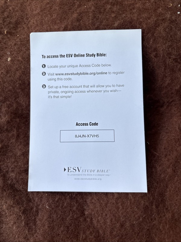 ESV Study Bible 2008 Crossway Bibles Navy/Brown Leather Hardcover $0 Shipping! gallery