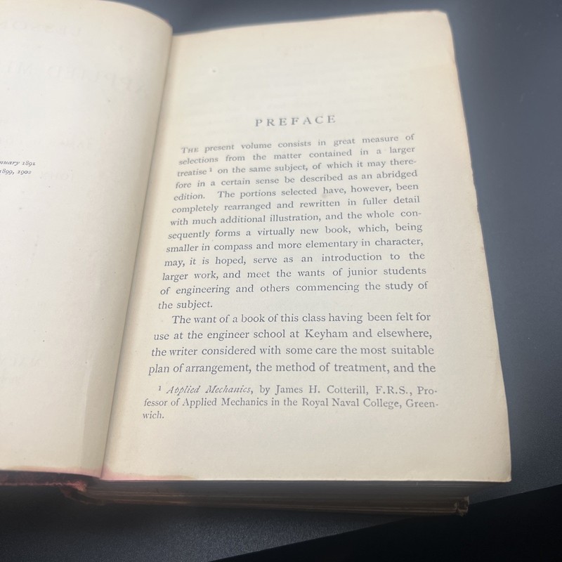 Antique 1902 book Lessons in Applied Mechanics James H. Cotterill/ John H. Slade gallery
