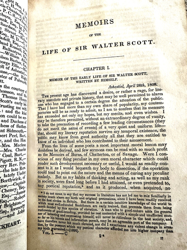 1837, Memoirs of the Life of Sir Walter Scott (Complete), 2 Volumes, gallery