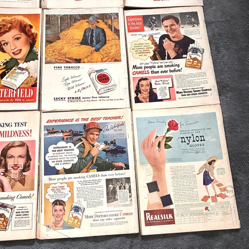 Lot of 16 Vintage LIFE MAGAZINE 1940's WWII WW2 Fashion Adverts History READ gallery