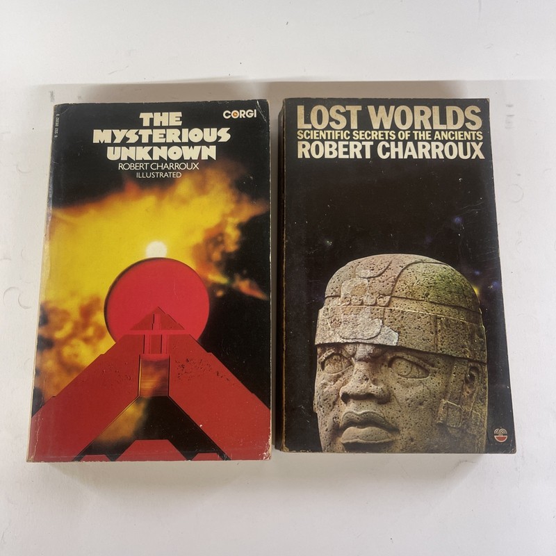 2 x Vintage MYSTERIOUS UNKOWN & Lost Worlds Mexico Reincarnation 1970s Charroux