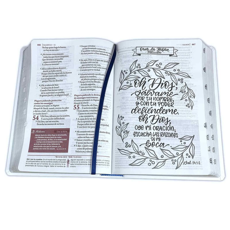 Biblia de Estudio Ser Mujer RV1960 blanco floral con indice - para mujeres gallery