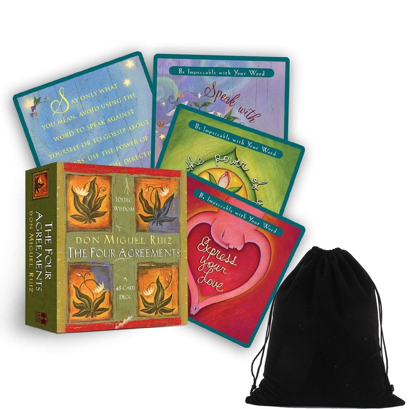 The Four Agreements Cards Don Miguel Ruiz Transformation Oracle With Bag