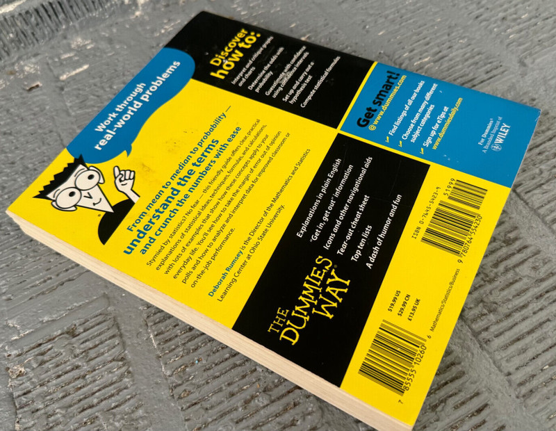 Statistics for Dummies by Deborah J. Rumsey (2003, Trade Paperback) gallery