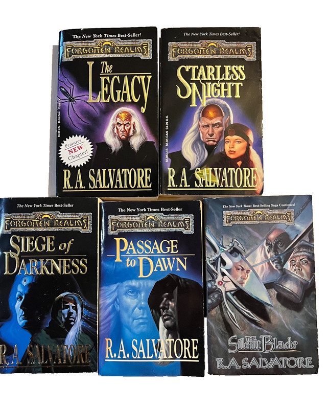Forgotten Realms: Legacy of the Drow-Book Series Lot of 5-1993 1st Printing