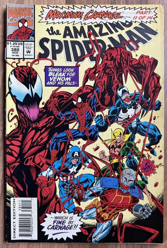 The Amazing Spider-Man Vol 1 #380 August 1993 – Bagley & Emberlin cover art.