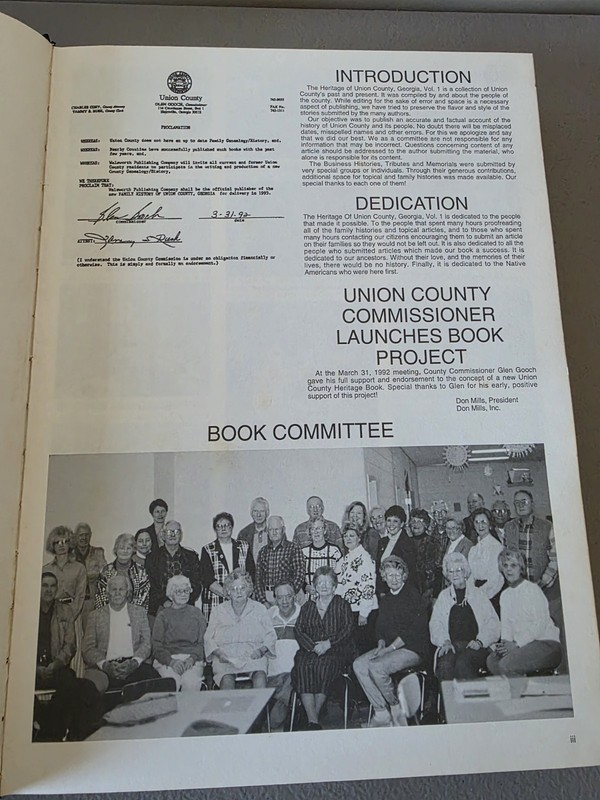 The Heritage of Union County, Georgia - Volume 1 Hardcover 1832-1994 (371 Pages) gallery
