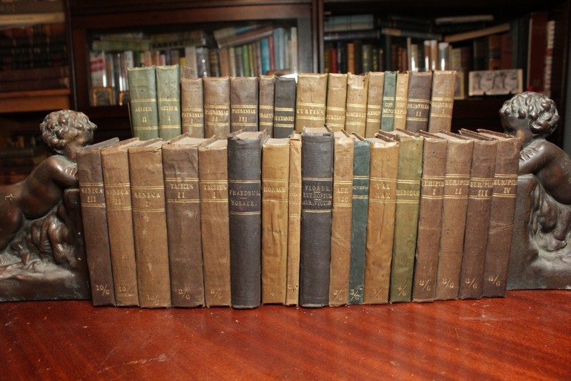 (32) 1820s Tauchnitz Latin & Greek Classics Mini-Library Tacitus Seneca Leipzig