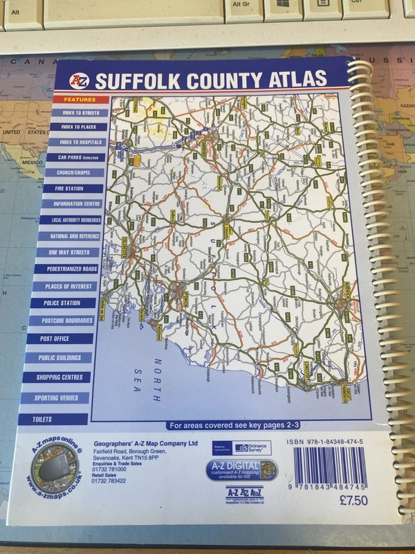 A-Z SUFFOLK Street Atlas by Geographers A-Z Map Spiral bound RRP £7.50 gallery
