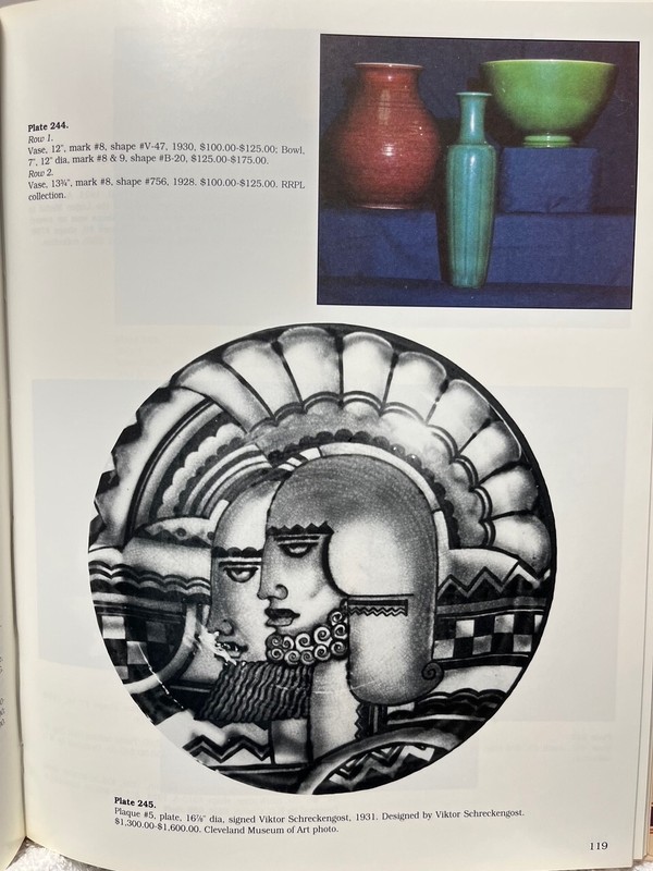 Collectors Encyclopedia COWAN POTTERY Saloff Art Deco Vase Figure Lamp Dish Urn gallery