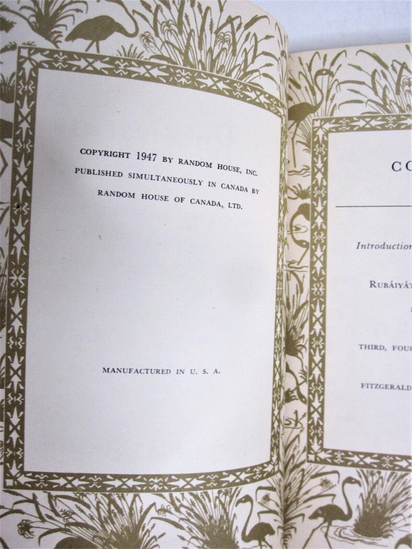 1947 Rubaiyat of Omar Khayyam Hardcover Book Random House w/ Sleeve- 149 pages gallery