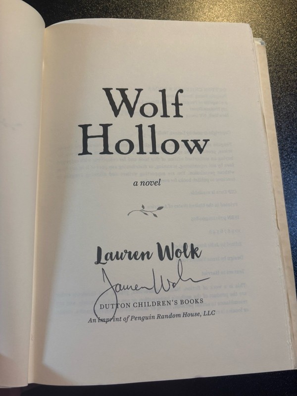 SIGNED! Wolf Hollow by Lauren Wolk. VG+/VG+. 1st gallery