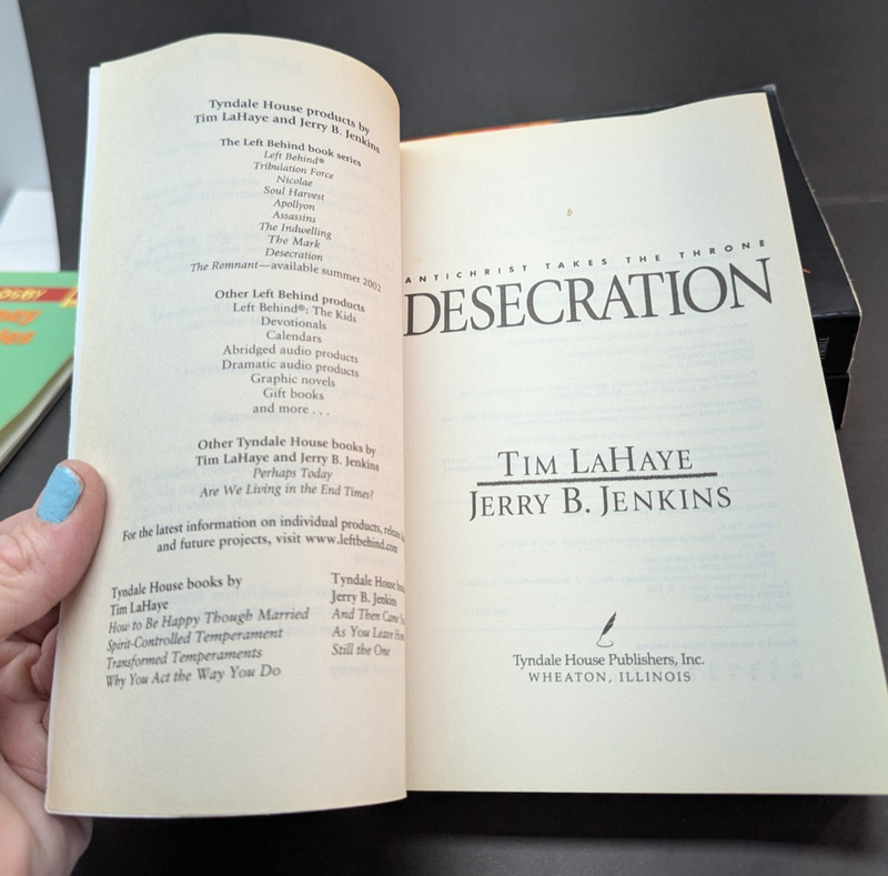 LOT OF 3 Books of Tim LaHaye Jerry B Jenkins: Desecration, Armageddon, Remnant gallery
