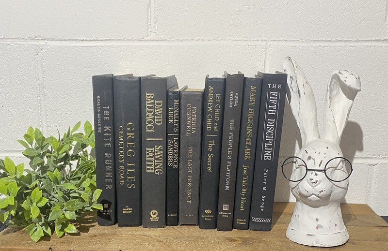 9 Black Books Instant Library Design Staging GOLD/SILVER Letters Prop Wedding HC