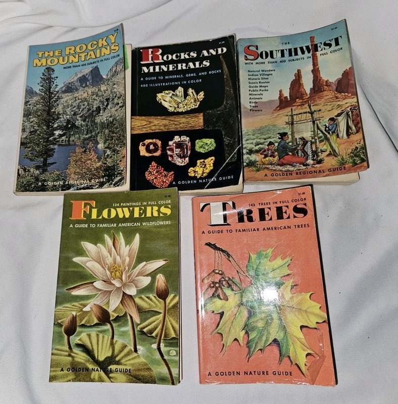 Lot Vntg 60's Golden Nature Field Guides Flowers Trees Rocky Mtns Southwest Rock gallery