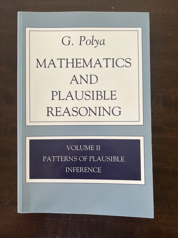 Mathematics & Plausible Reasoning, Polya, GOOD, Paperback, [Vol. 2]