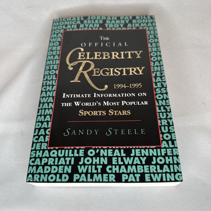 THE OFFICIAL CELEBRITY REGISTRY 1994-1995 Popular Sports Stars Sandy Steele