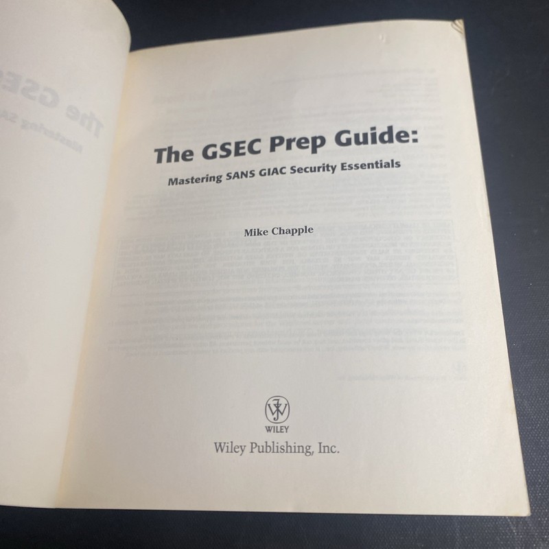 Wiley, The GSEC Prep Guide, SANS GIAC - Mike Chapple / PWL gallery
