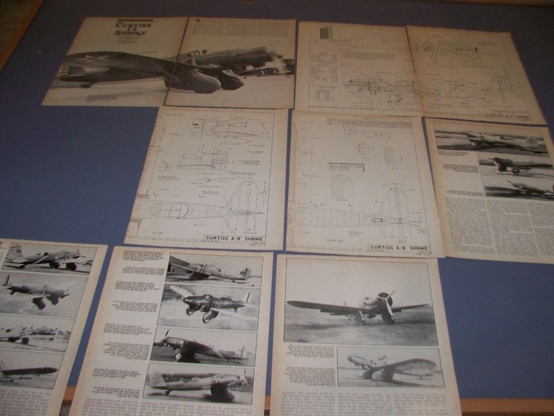VINTAGE..CURTISS A-8 SHRIKE..LARGE 5-VIEWS/CROSS SECTIONS/DETAILS..RARE! (612G)