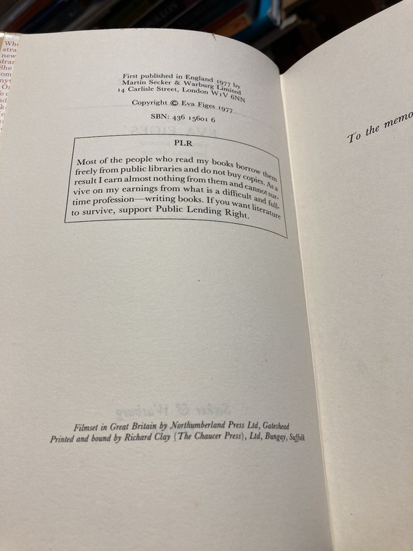 Eva Figes Nelly’s Version 1st Edition 1st Impression 1977 Very Good Thriller gallery