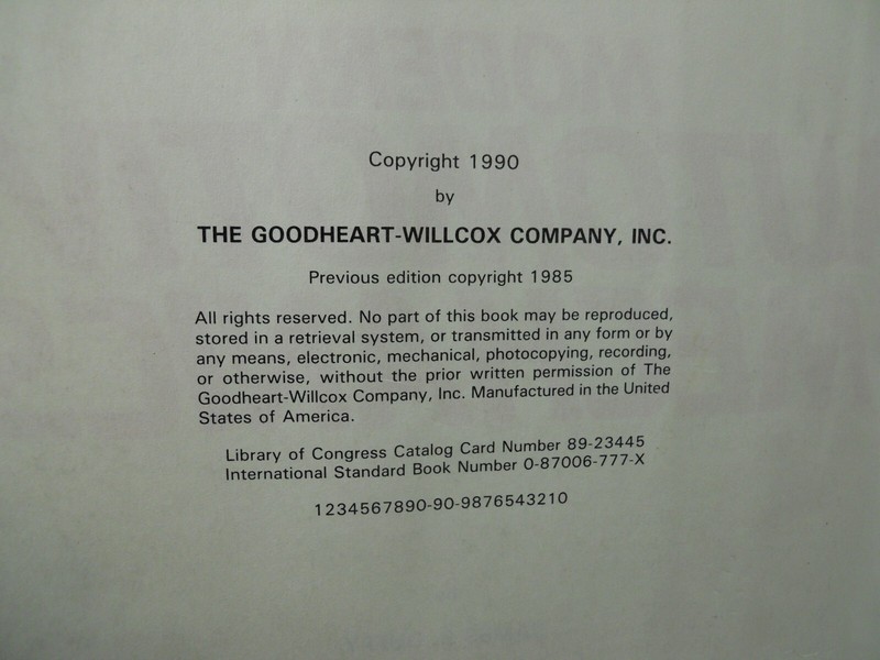 vintage 1990 Goodheart Wilcox Modern Automotive Mechanics by James E. Duffy book gallery