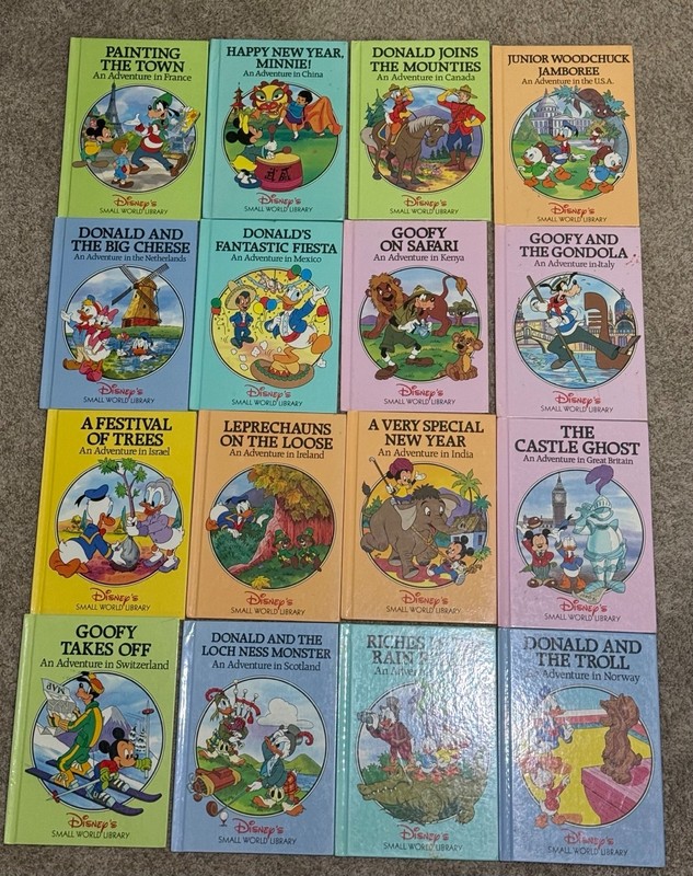 Lot of 16 Disney’s Small World Library Hardcover Kids Books Countries