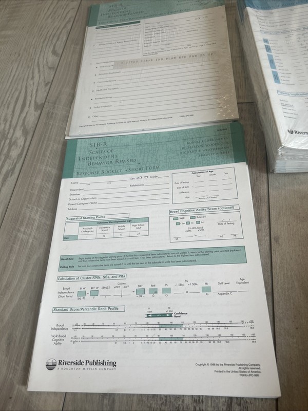 SIB-R Scales of Independent Behavior-Revised Forms Lot Sealed Packs Full Scale gallery