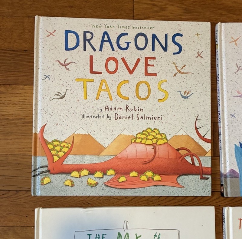 Lot of 4 Illustrated Children’s Books English Language Dragons Love Tacos etc. gallery