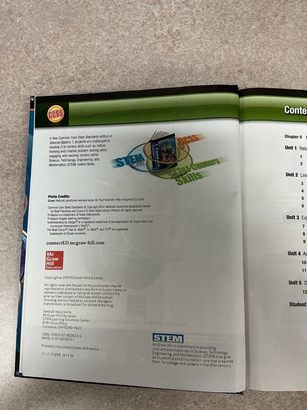 Glencoe Algebra 1 Common Core Edition Algebra Hardcover by McGraw Hill Education gallery