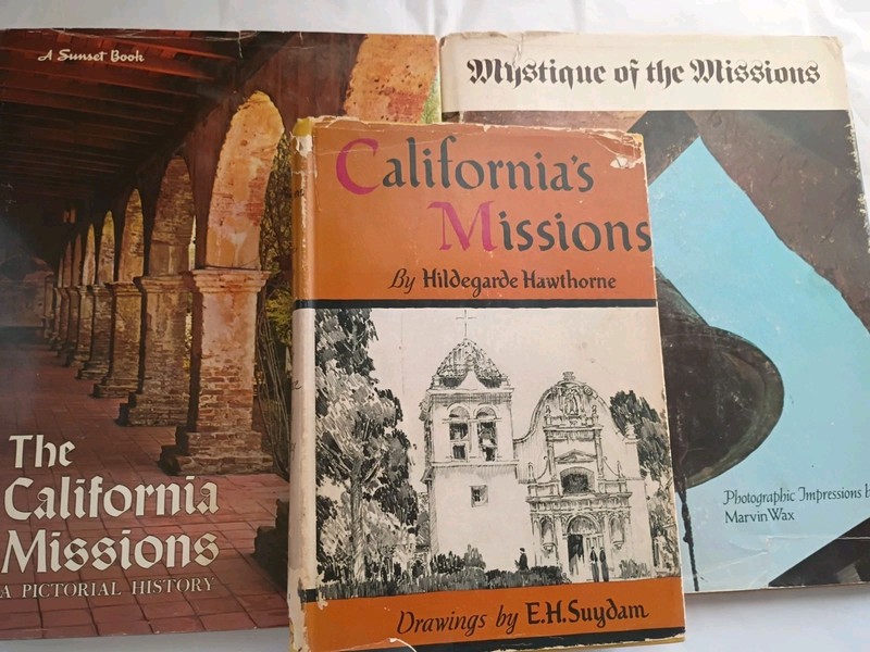 Lot Of Three Vintage California Mission Books 1st Editions HC DJ VG (1054)