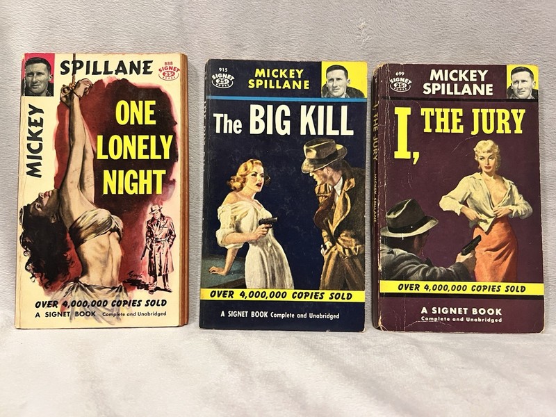 Lot Of 3 Mickey Spillane 1947/51 Paperbacks One Lonely Night, I The Jury +1