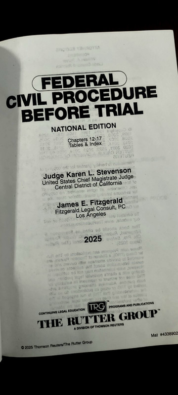 Rutter Practice Guide Federal Civil Procedure Before Trial NATIONAL Ed 2025 New gallery