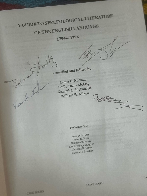 A Guide To Speleological Literature Of The English Language 1794-1996 SIGNED gallery